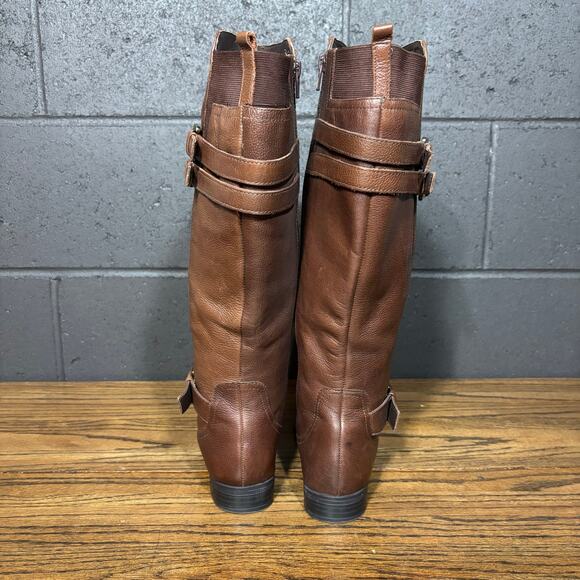 Naturalizer Jett Brown Leather Riding Boots Women’s 6M Wide Calf Knee High Zip - Picture 4 of 8